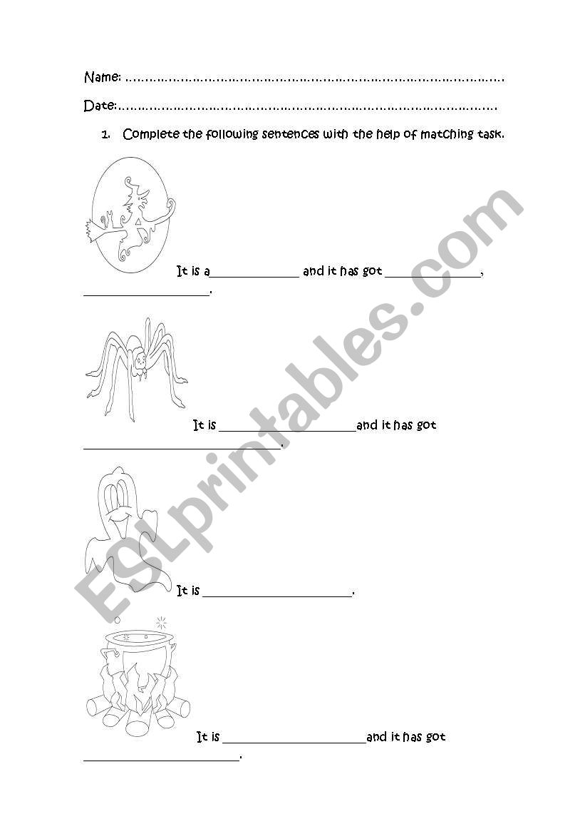 halloween worksheet