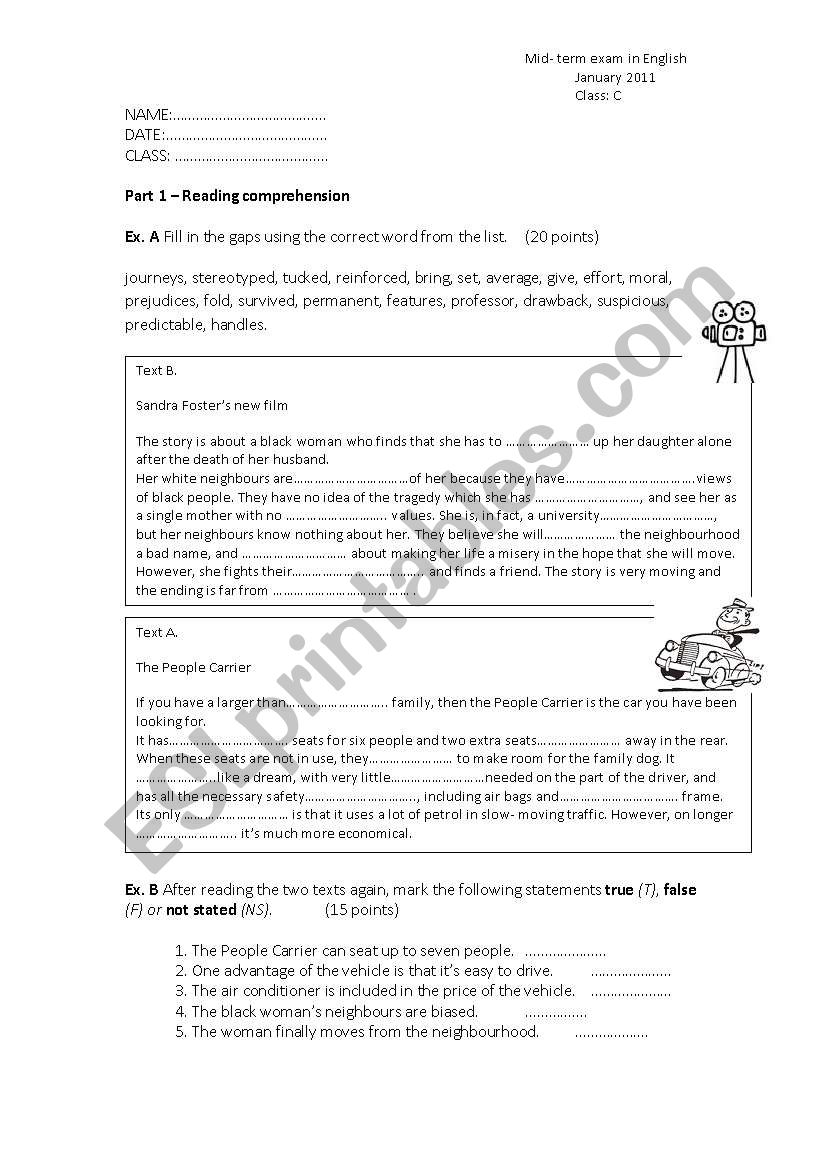 TEST for high school students (3/3) + KEY