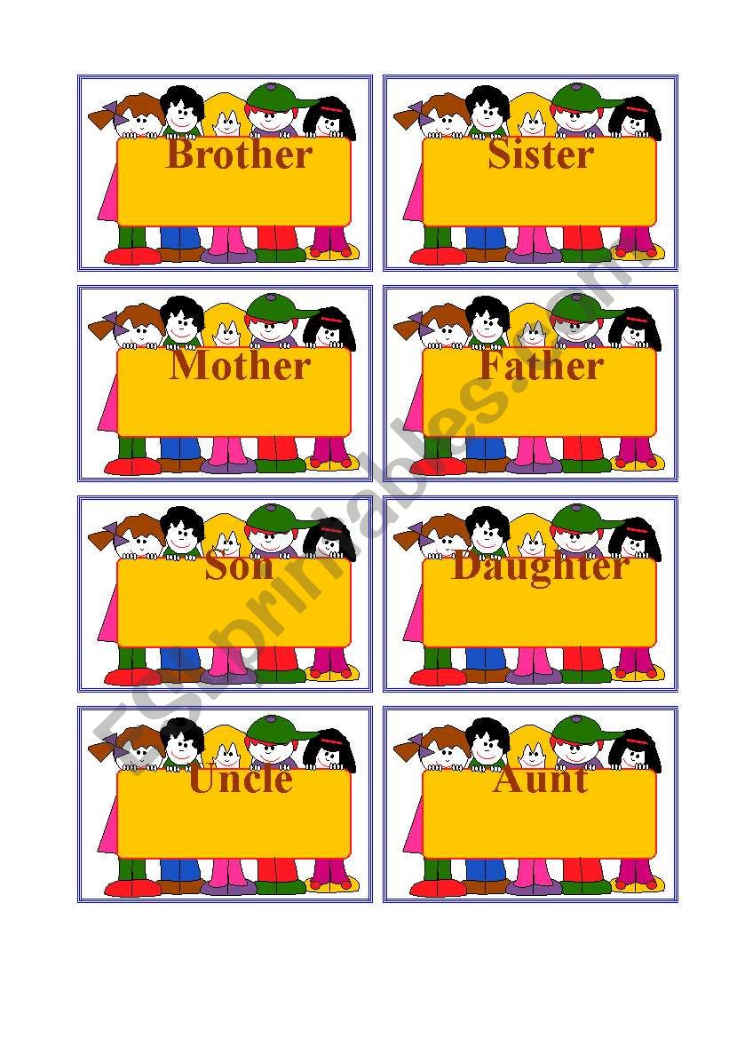 Who is it ?- Family game worksheet