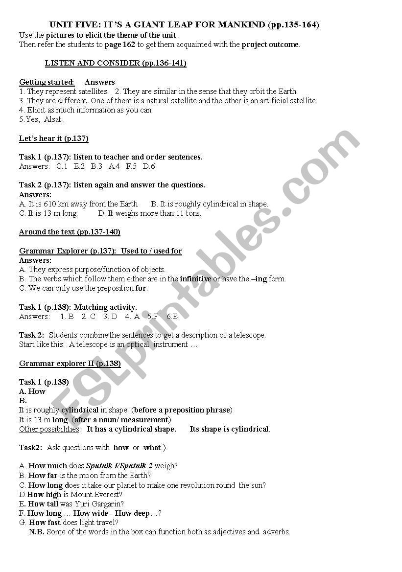 Lesson plan+answers for Unit5 3AS