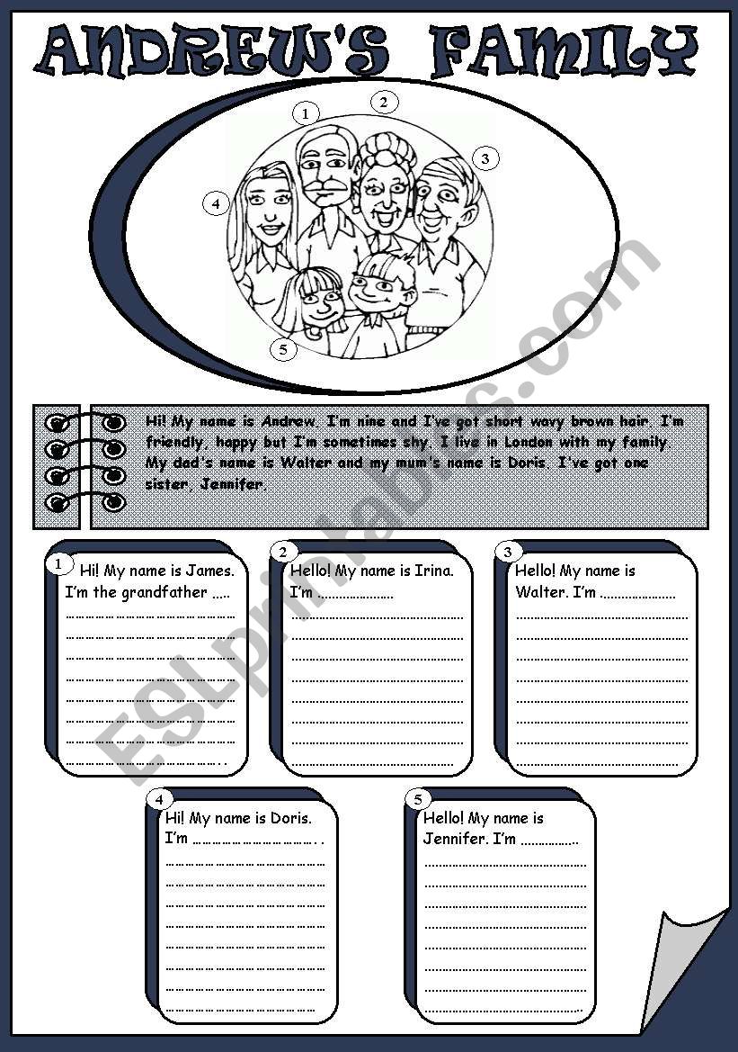 Andrews family worksheet