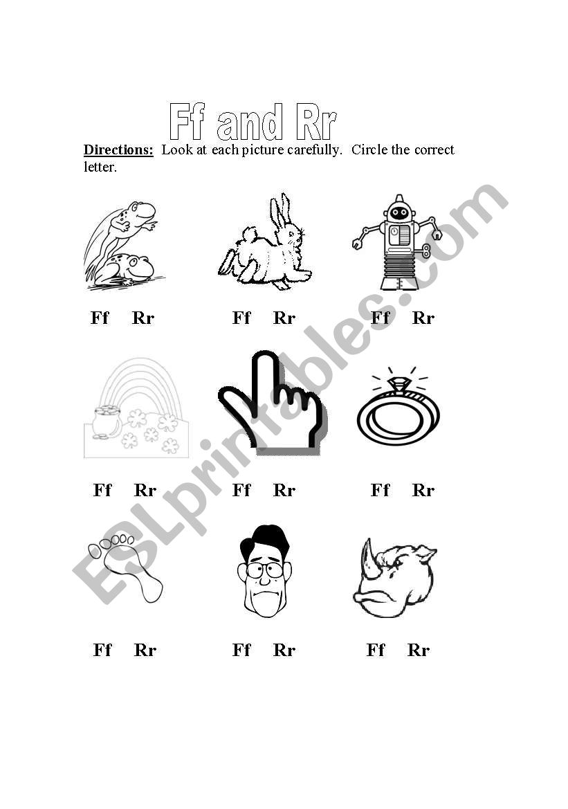 Ff and Rr worksheet