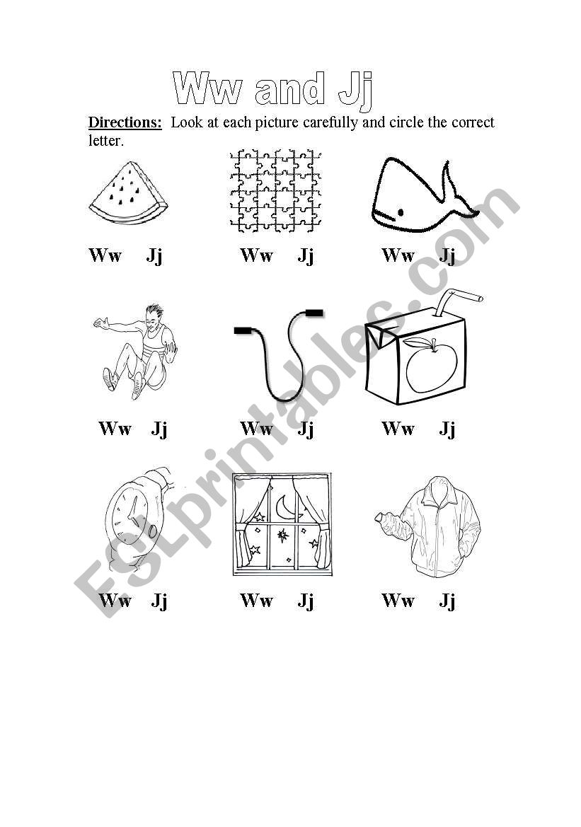 W and J worksheet
