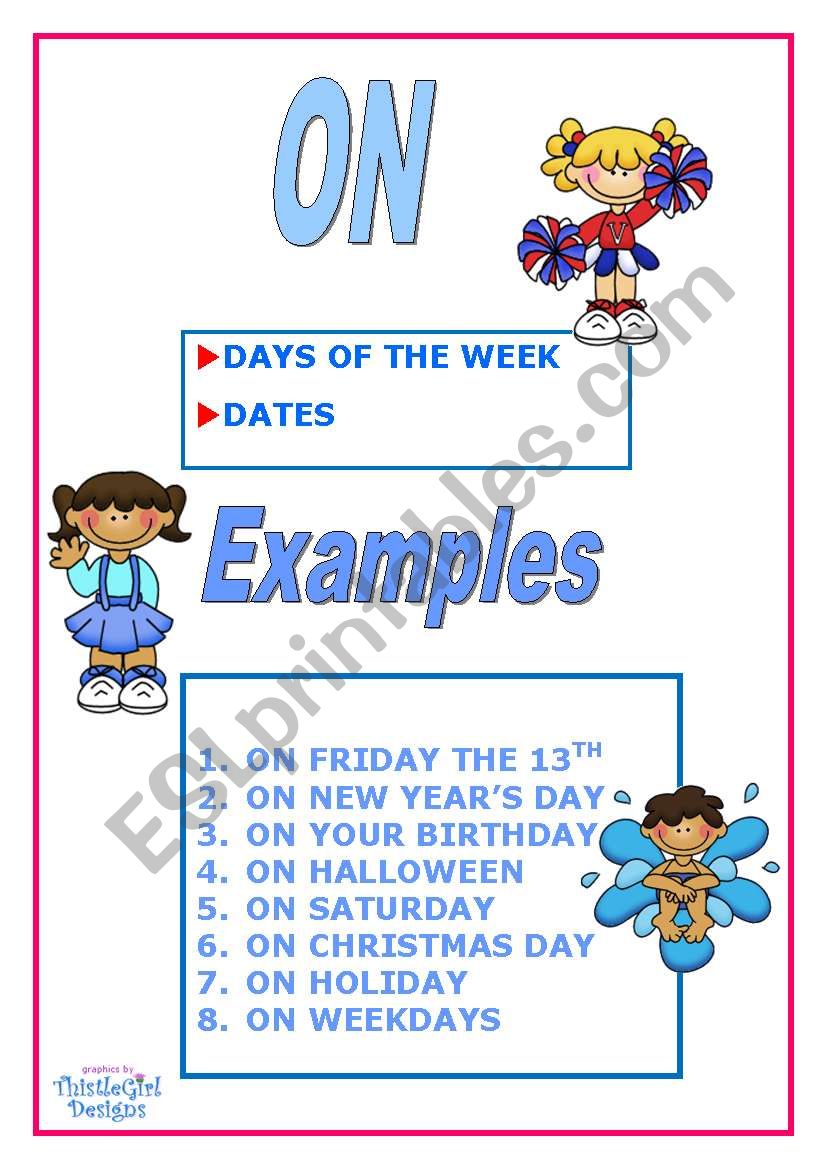 time prepositions worksheet