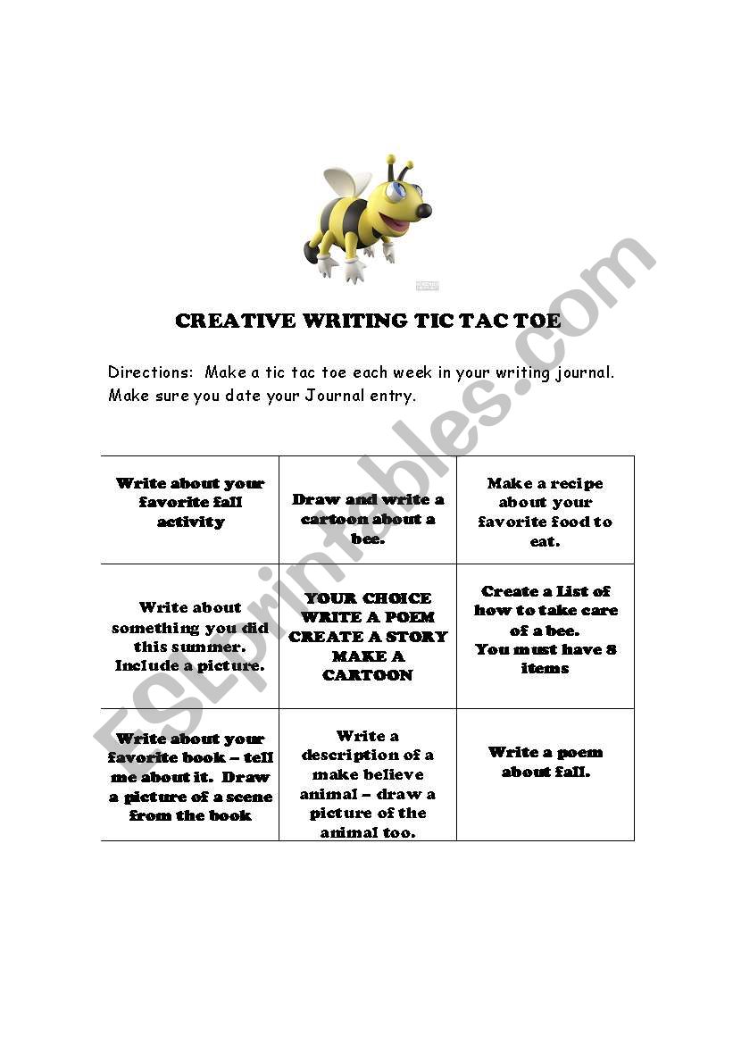 Creative Writing: Tic Tac Toe 