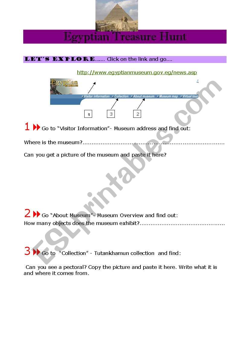 Egyptians worksheet