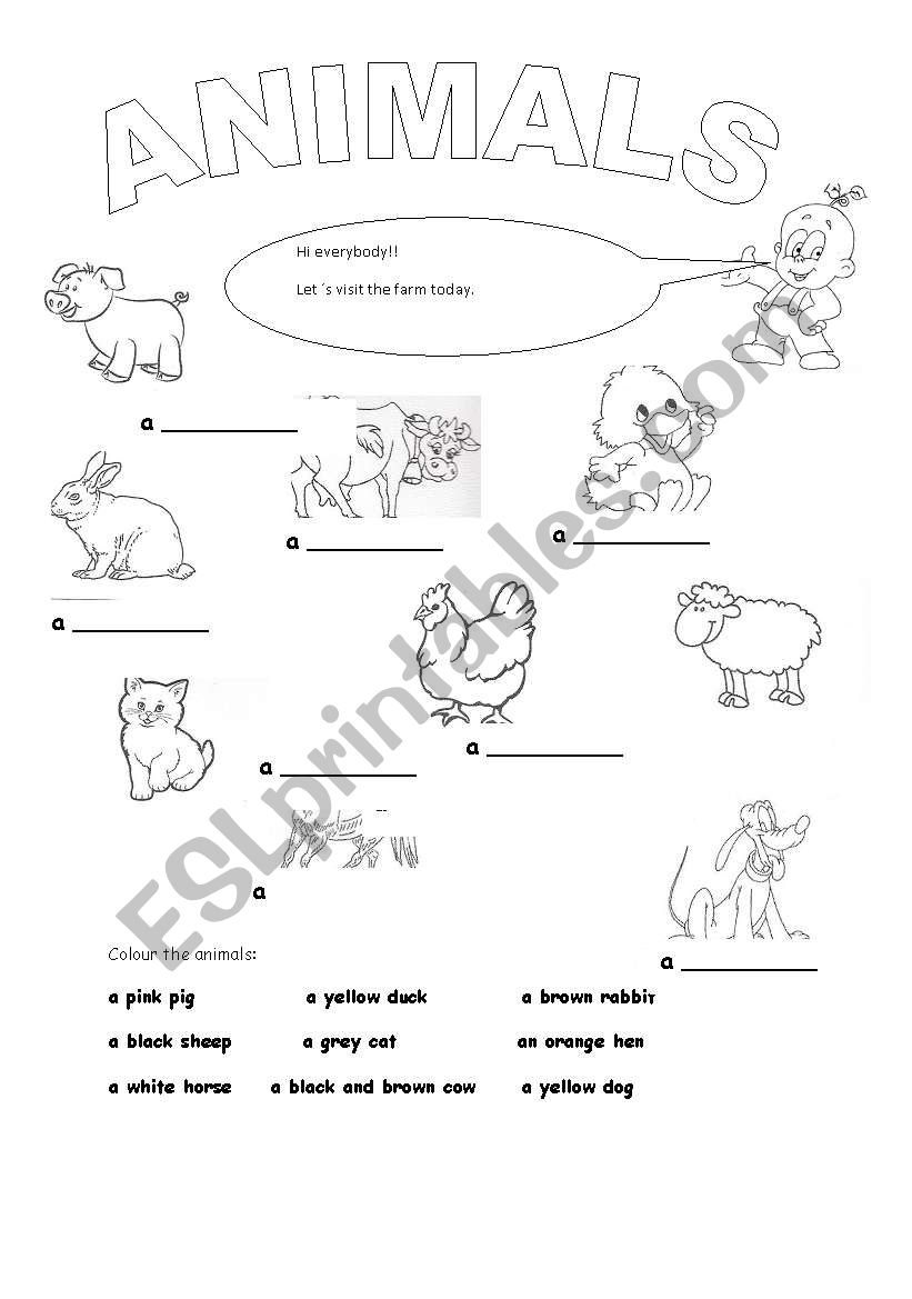 Farm animals worksheet