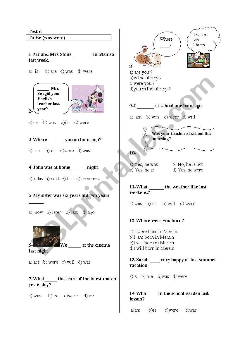 to be past worksheet