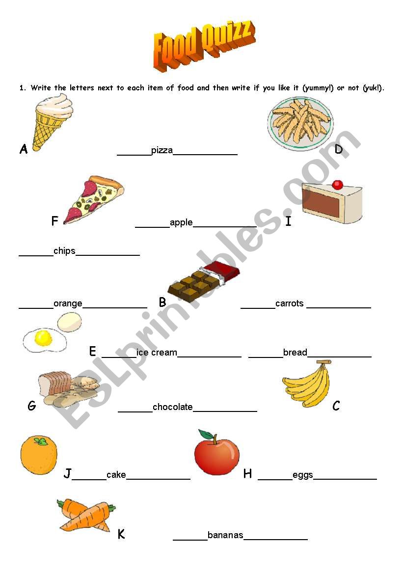 Food Quizz worksheet