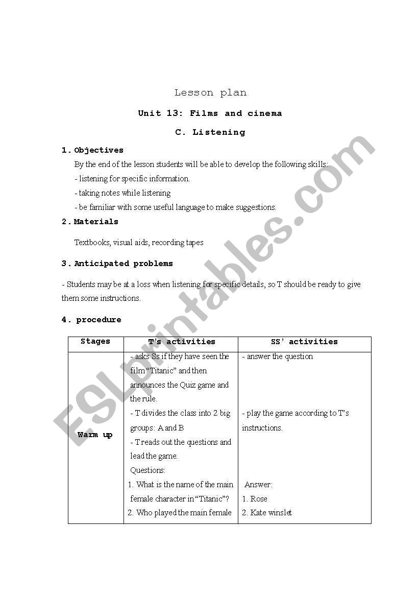 Lp worksheet