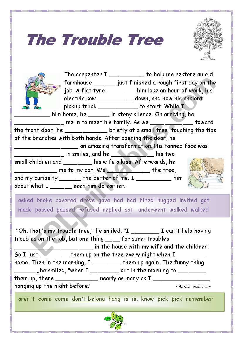 The Trouble Tree  worksheet
