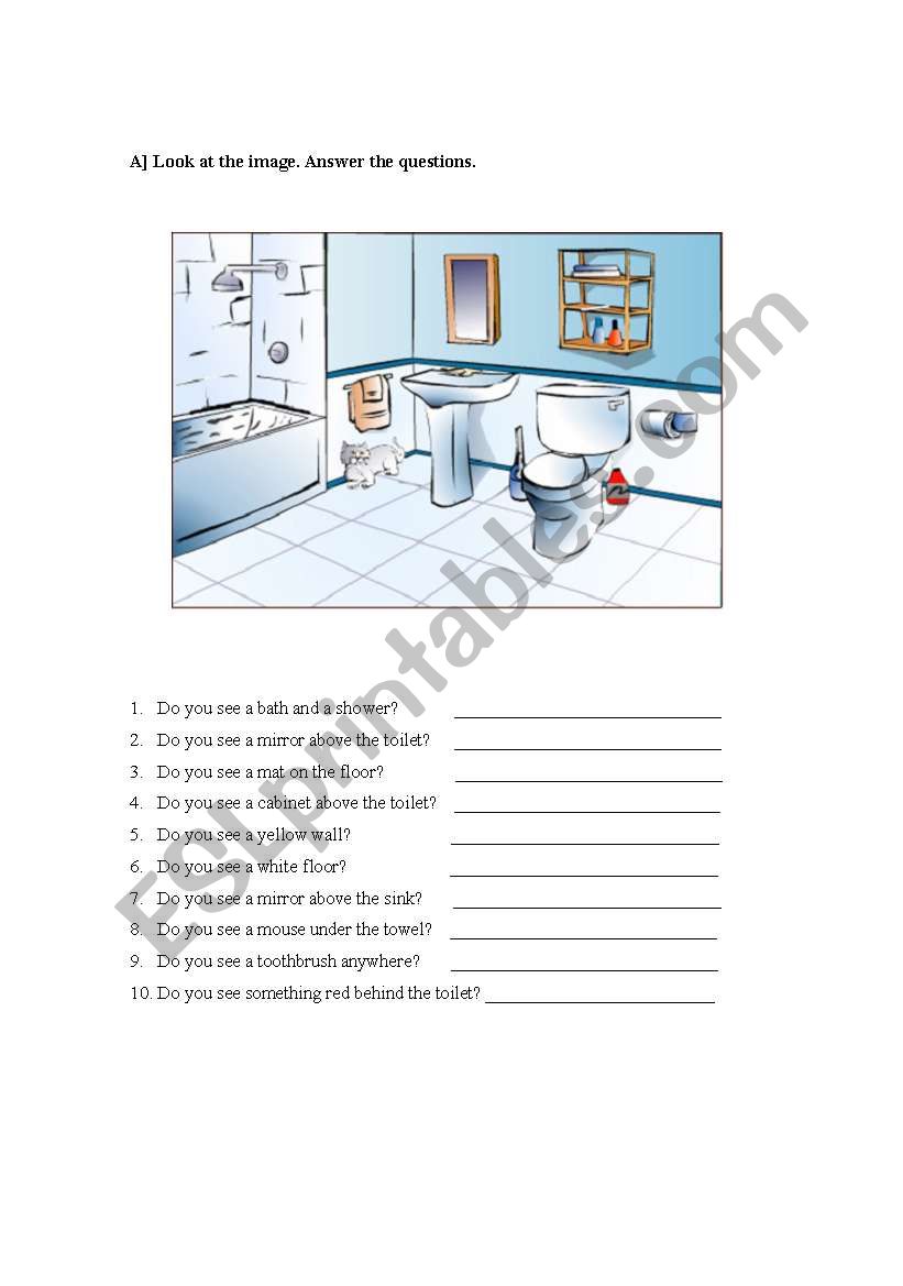 bathroom worksheet