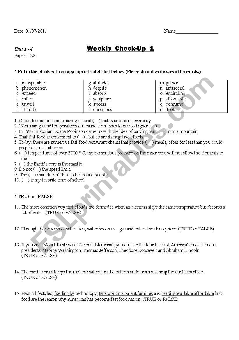 check up questions for new strategic reading