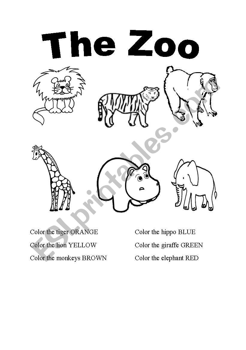 Zoo worksheet