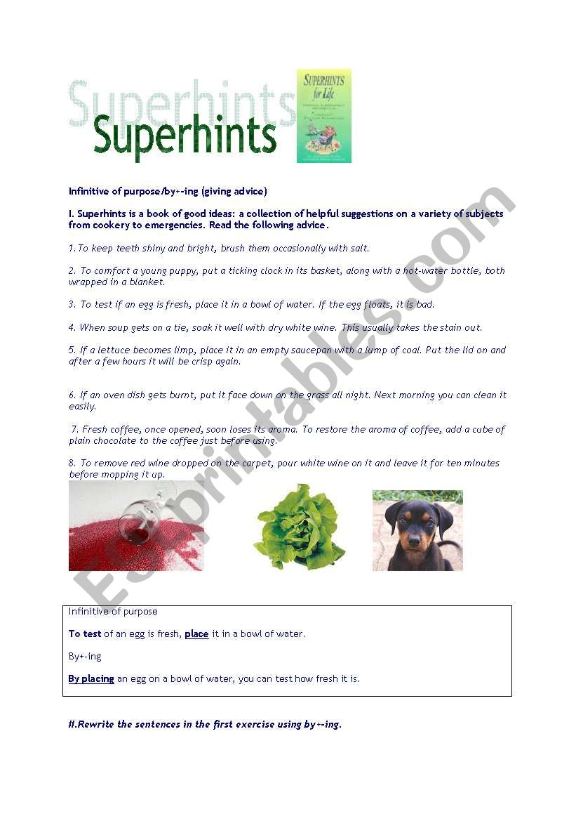 superhints worksheet
