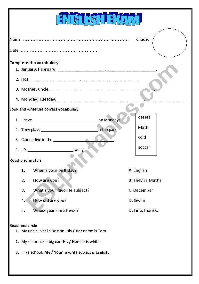 Evaluation  worksheet