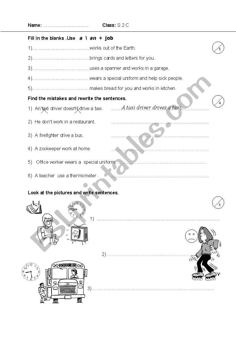 jobs worksheet