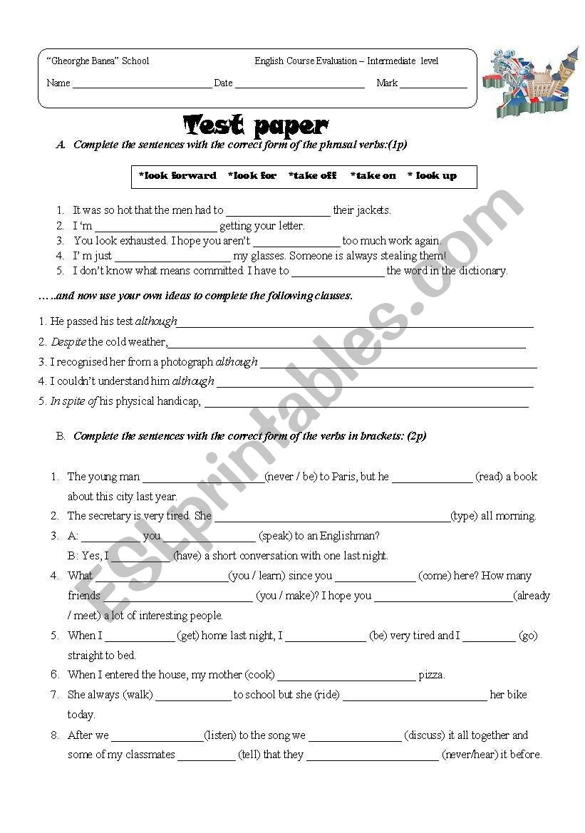 evaluation grade 8 worksheet