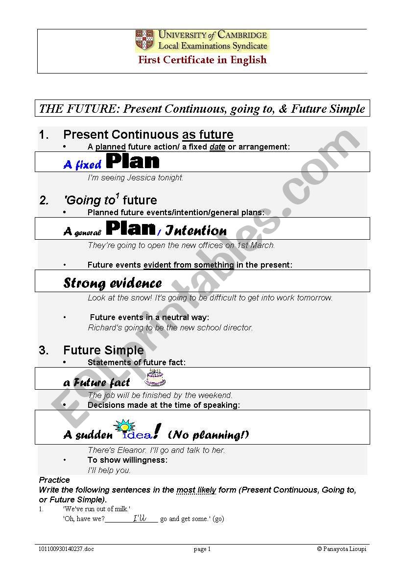 Future time:  Theory and practice
