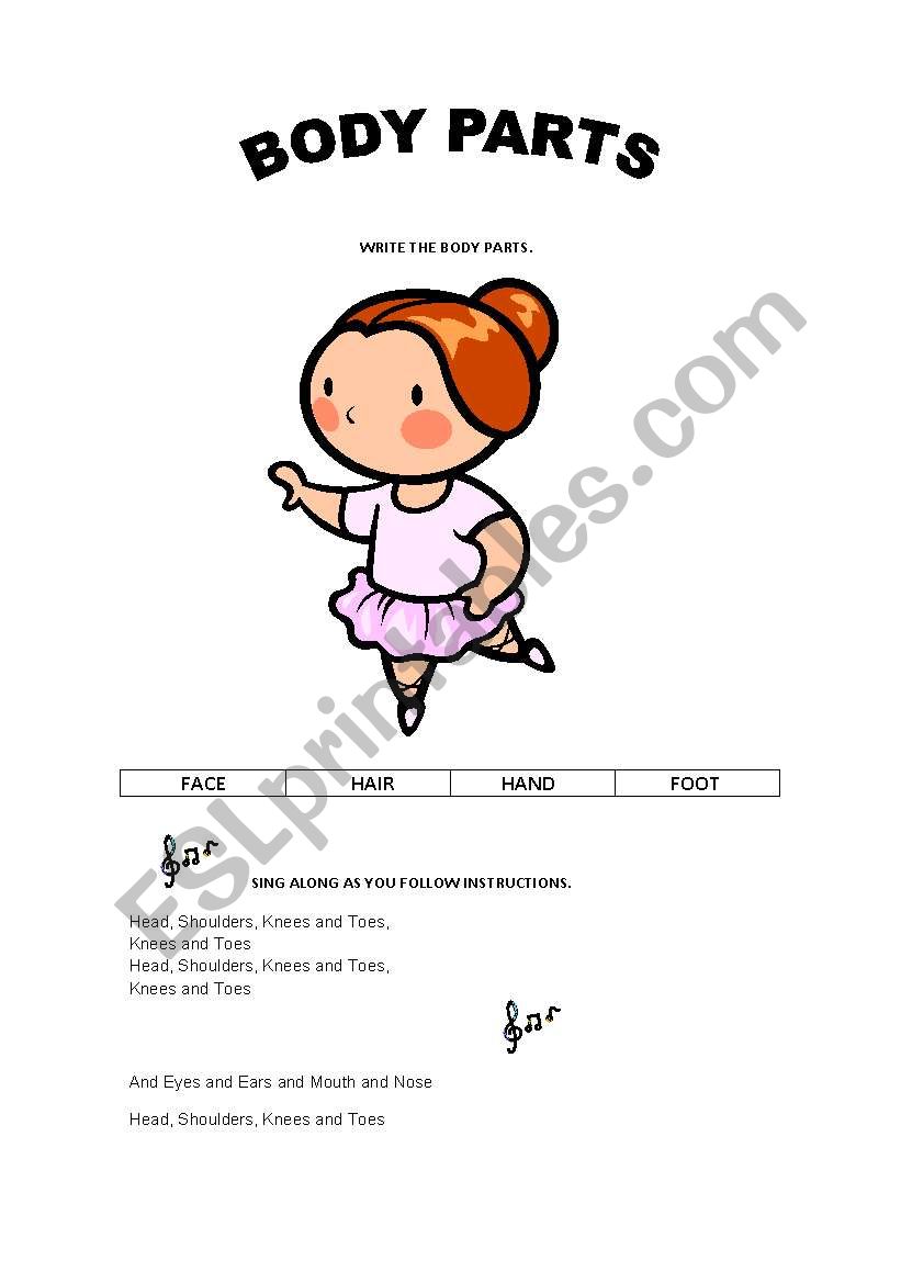 BODY PARTS worksheet