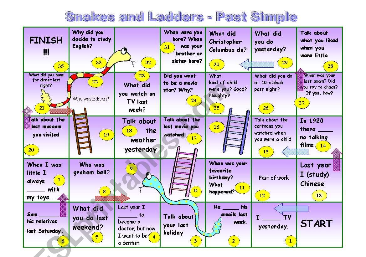 snakes and ladders_past simple