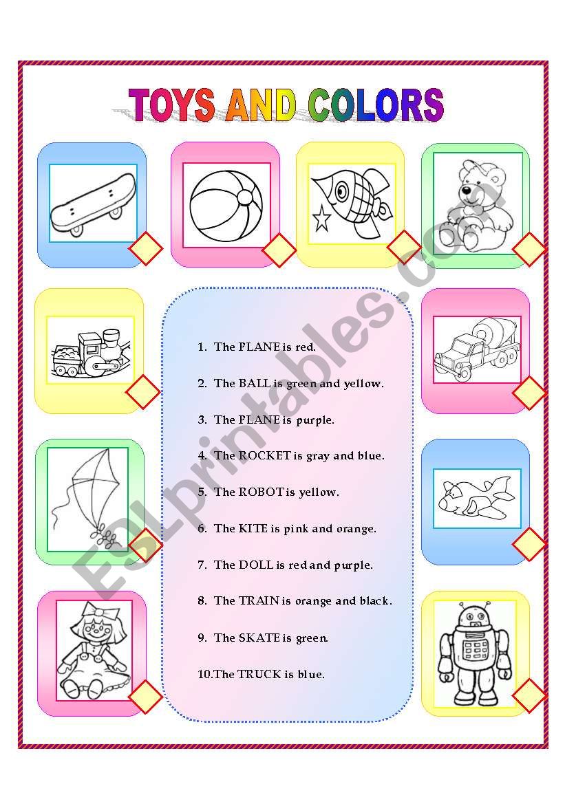 Toys and Colors worksheet