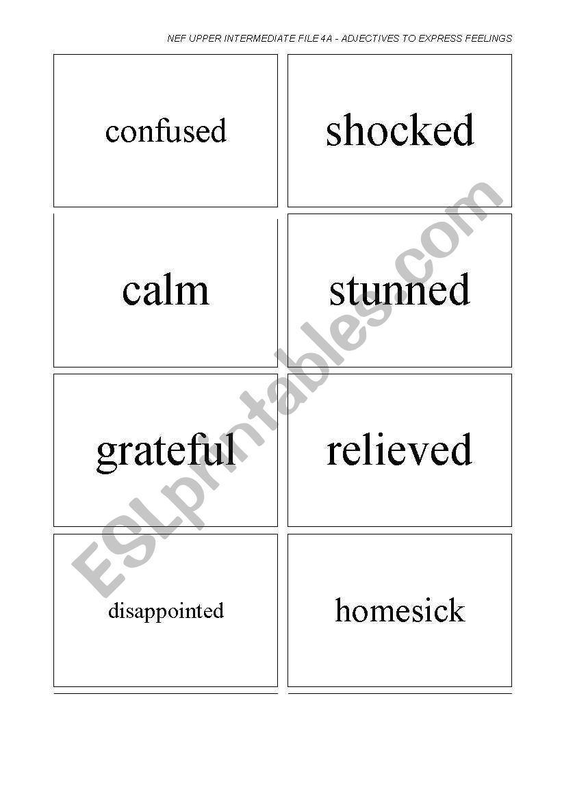 vocabulary - feelings worksheet