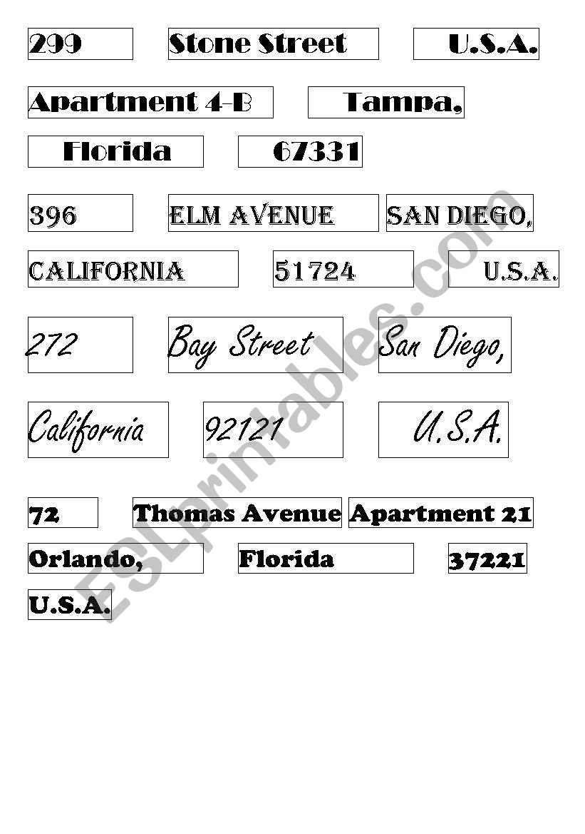 Unscrambling cards - addresses in the USA