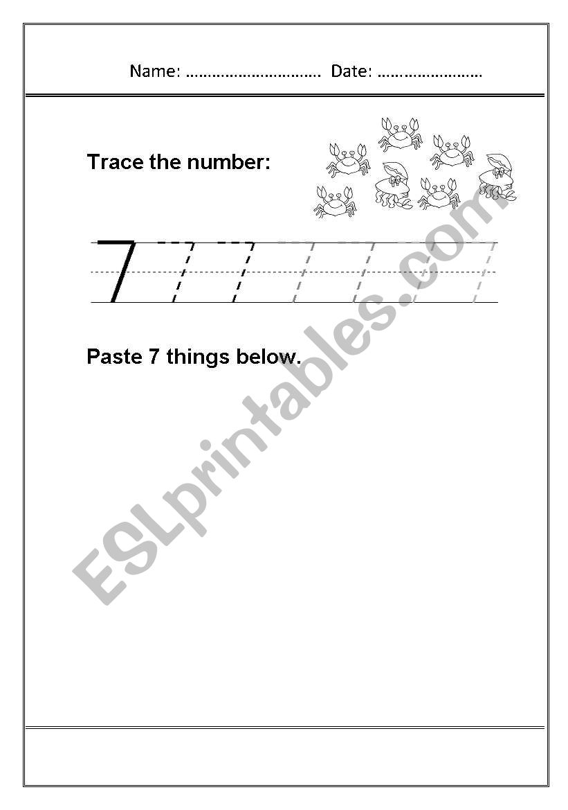 numbeer 7 worksheet