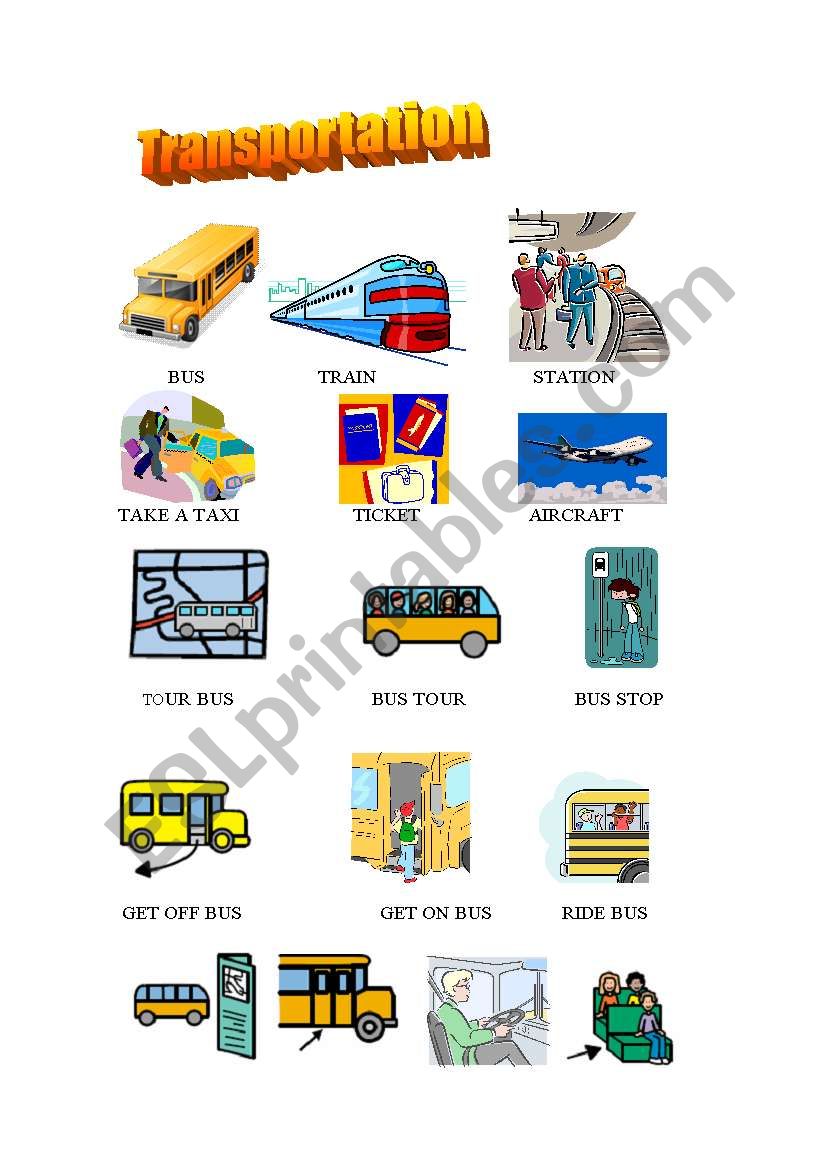 Means of Transport Picture Dictionary