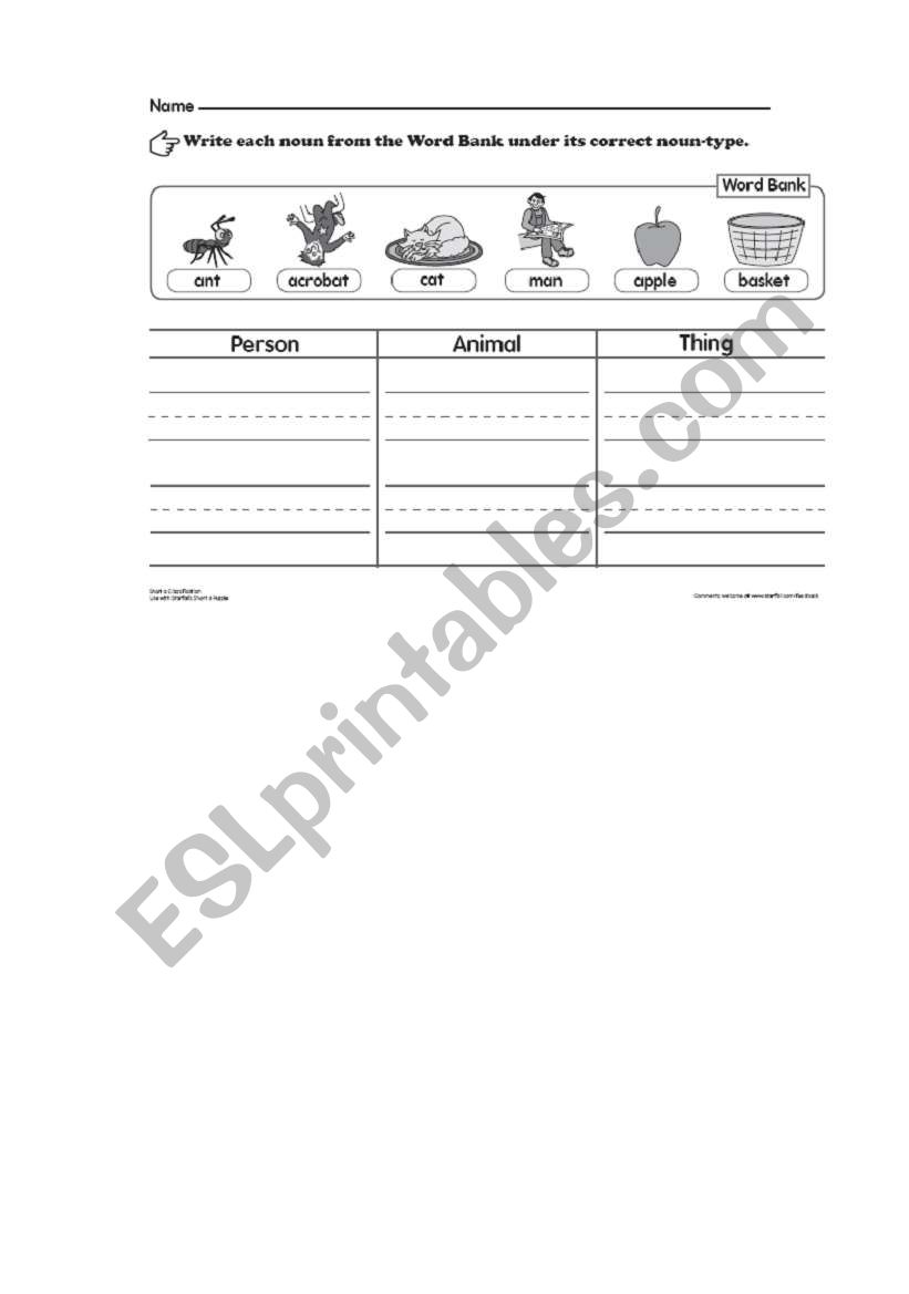 Words game  worksheet