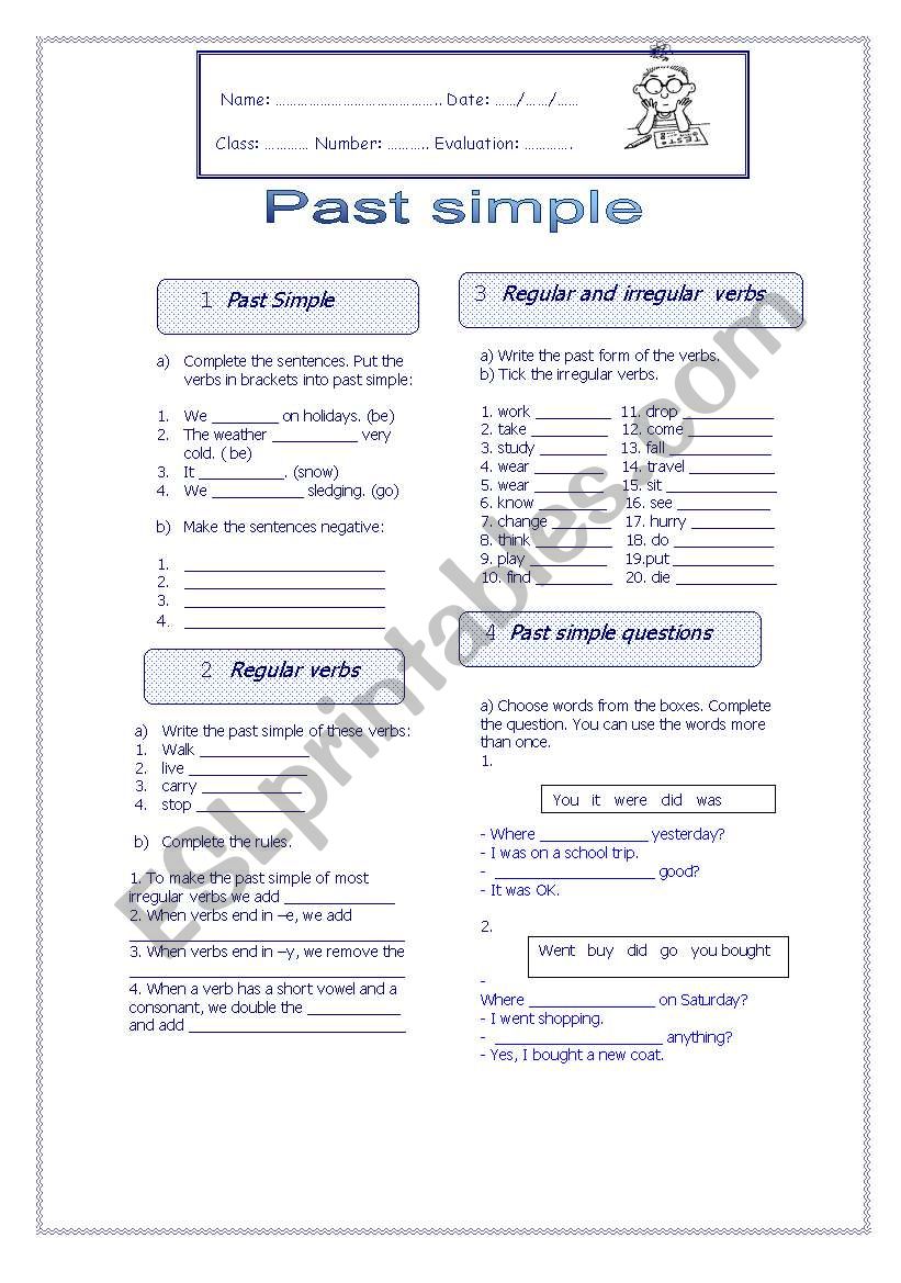 past simple worksheet