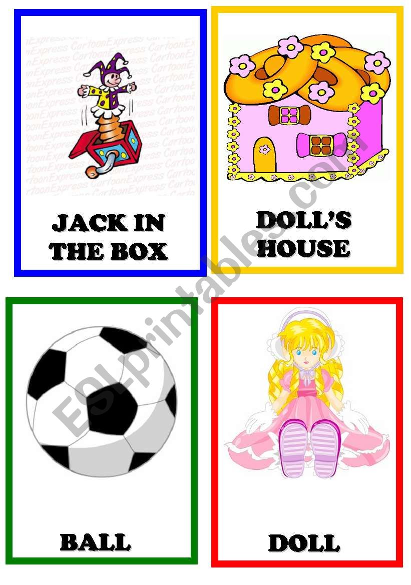 Toys flaschards 1/2 worksheet