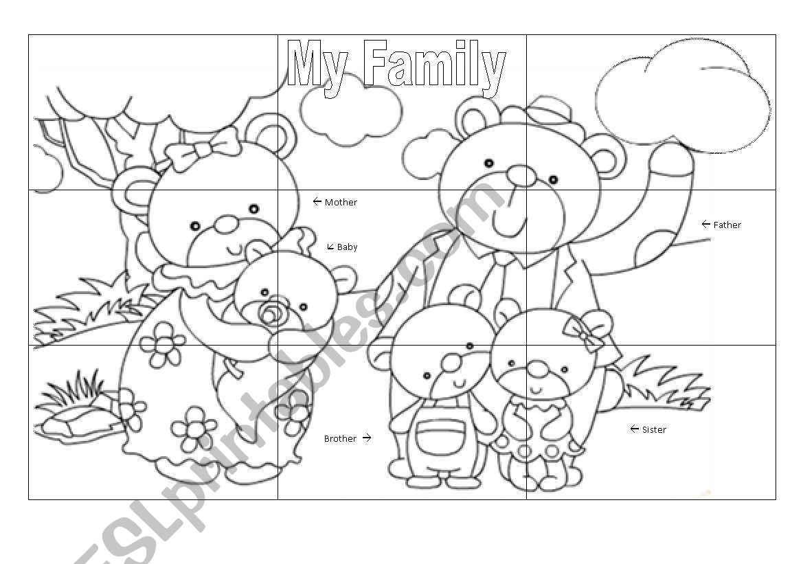 My Family puzzle worksheet