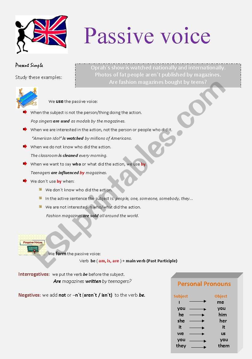 Passive voice worksheet