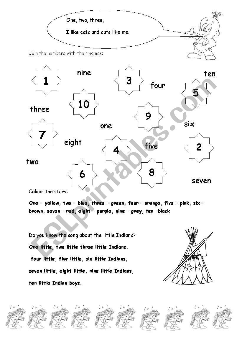 Numbers 1 - 10 worksheet