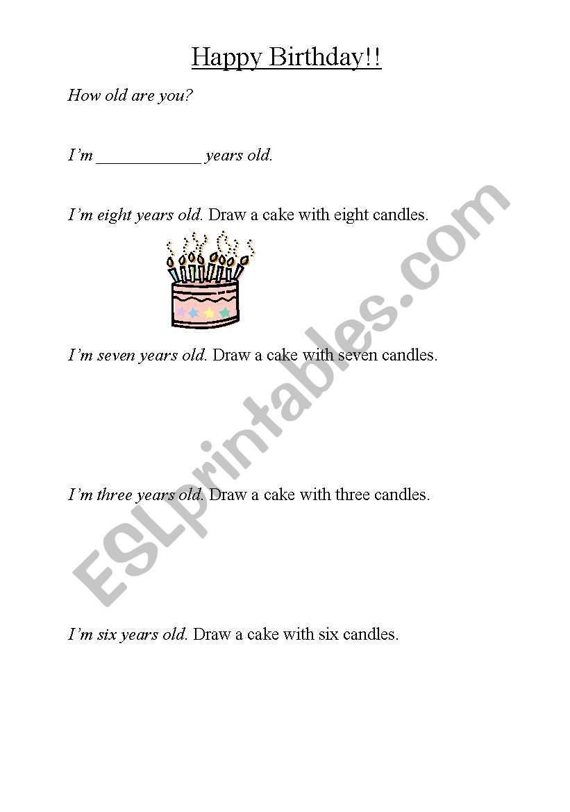 How old are you? worksheet