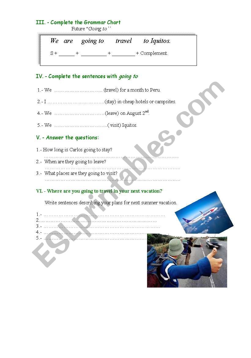 be going to (2nd part) worksheet