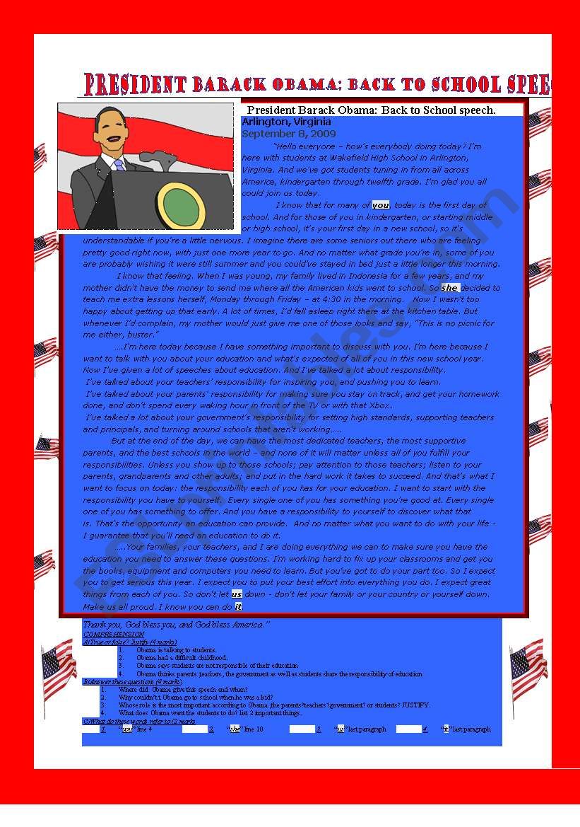 ObamaÂ´s back to school speech