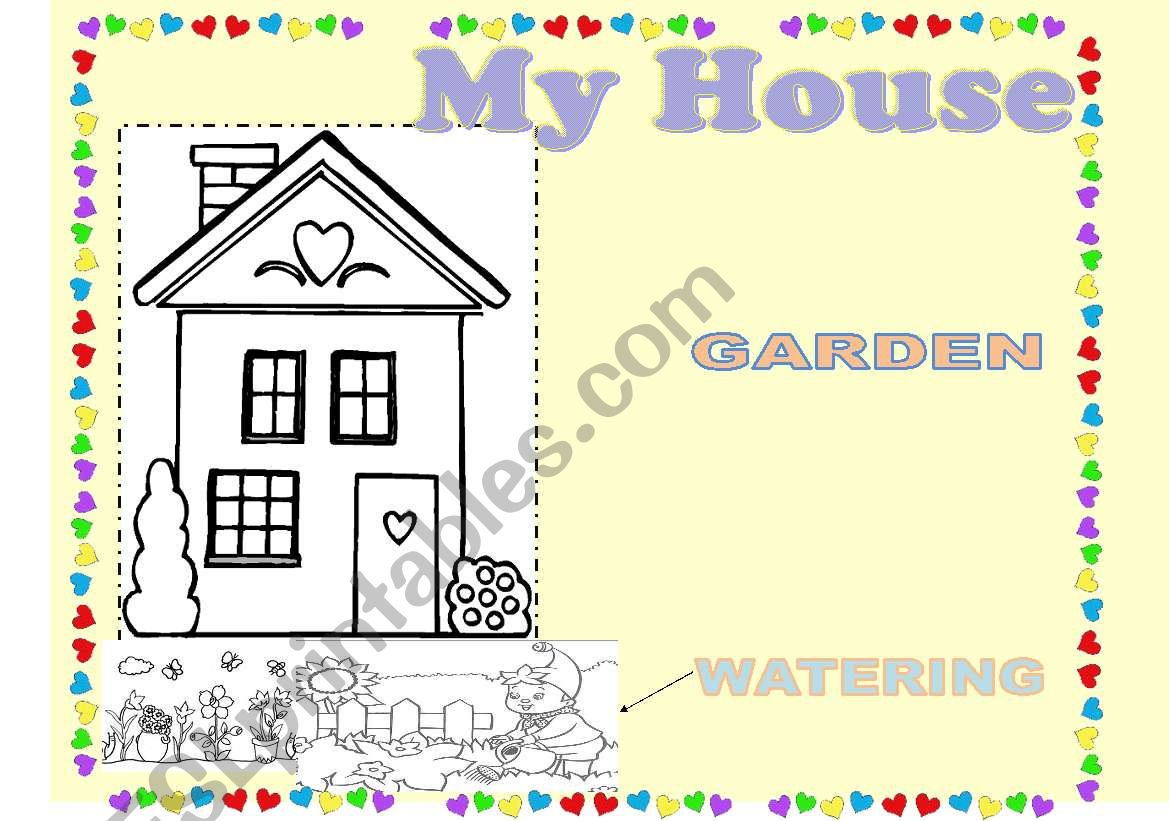My House to color worksheet