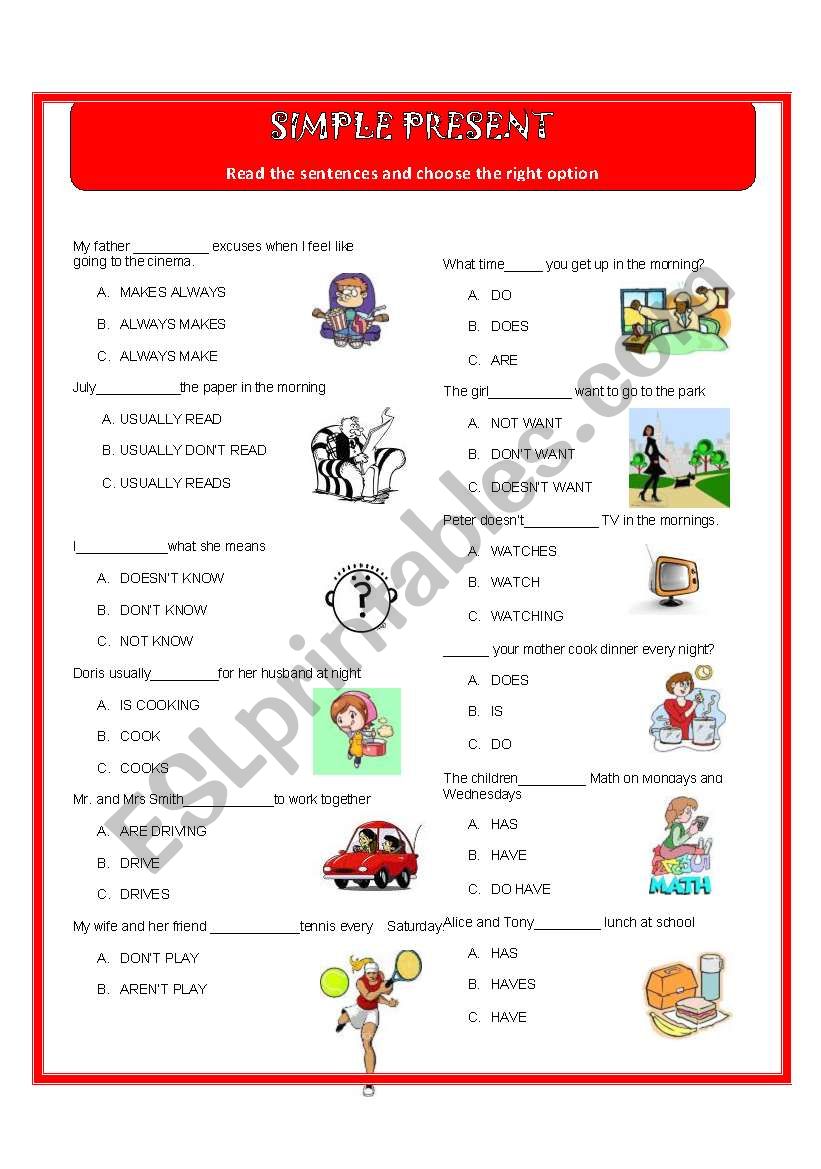 Simple Present  worksheet