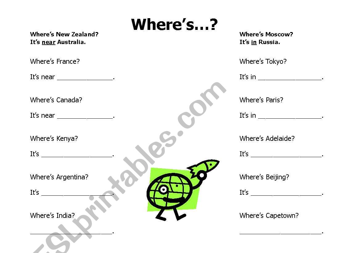 Wheres...? worksheet