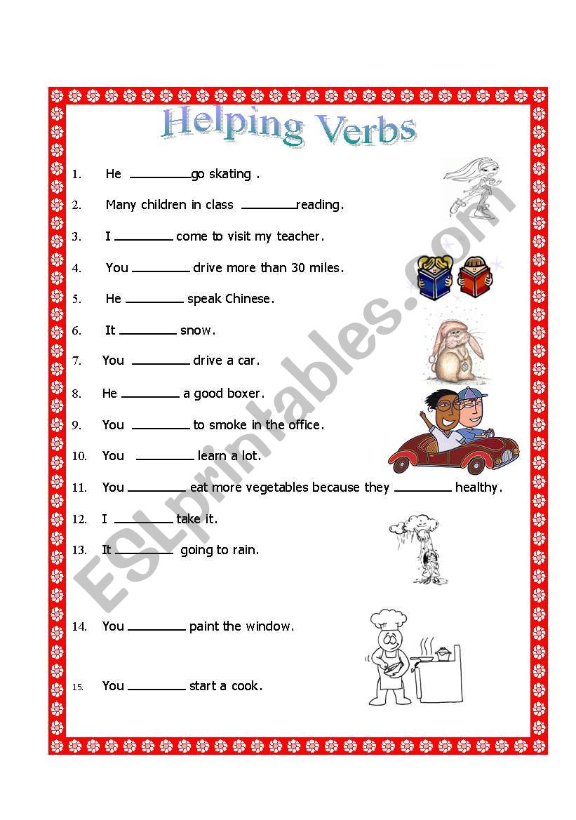 Helping Verbs Esl Worksheet By Salmaabuz