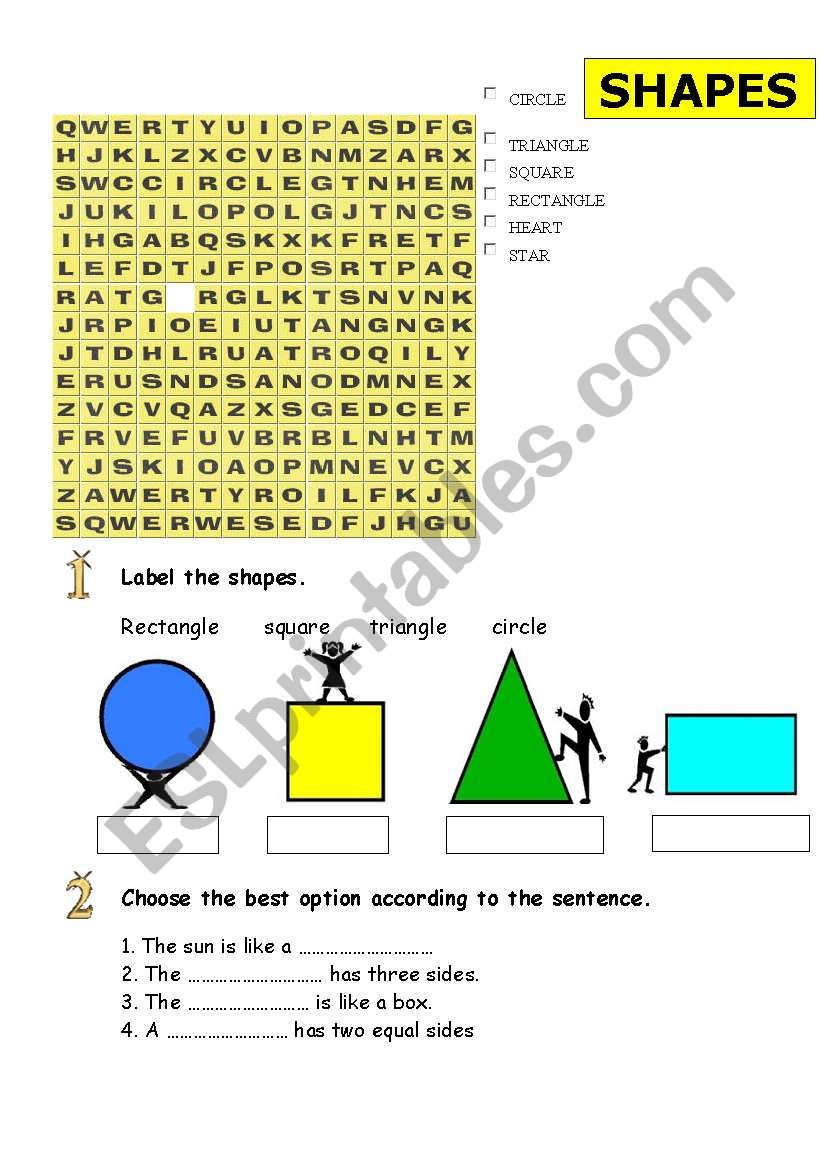 shapes exercises worksheet