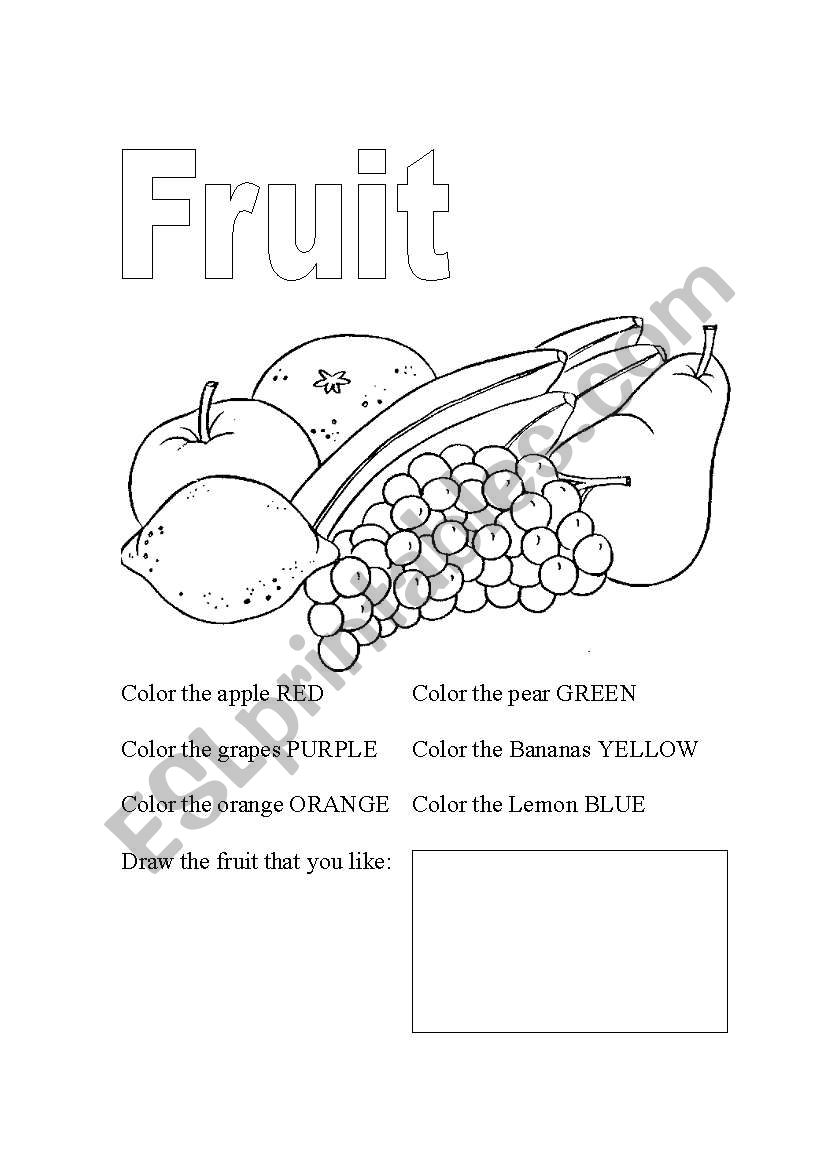 Fruit Coloring worksheet