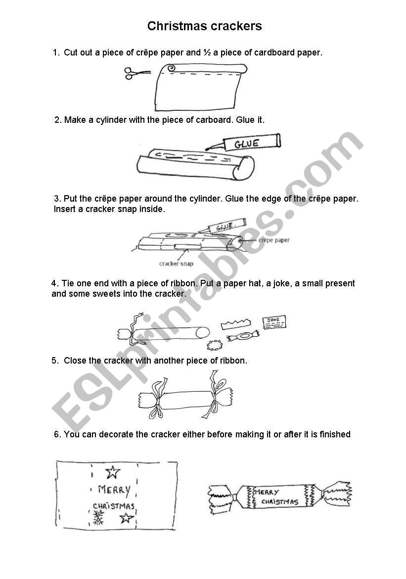 Christmas crackers worksheet