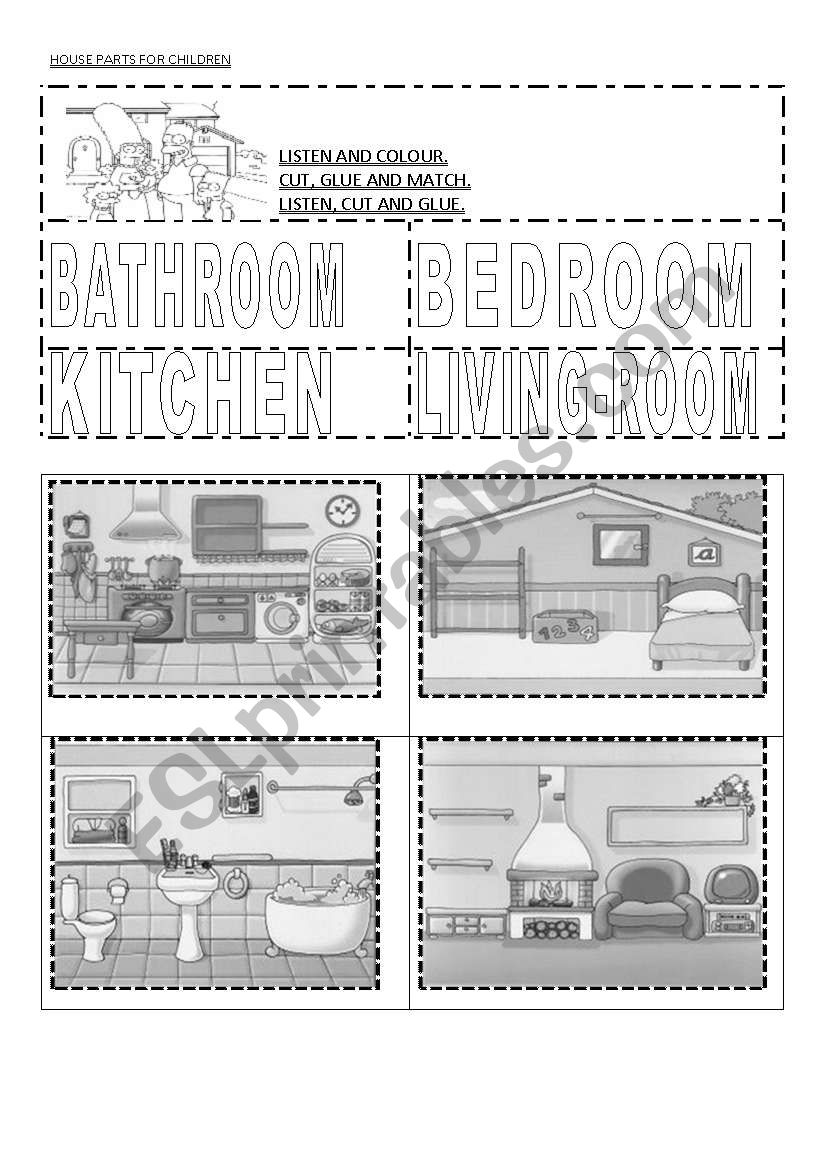 rooms in a house worksheet