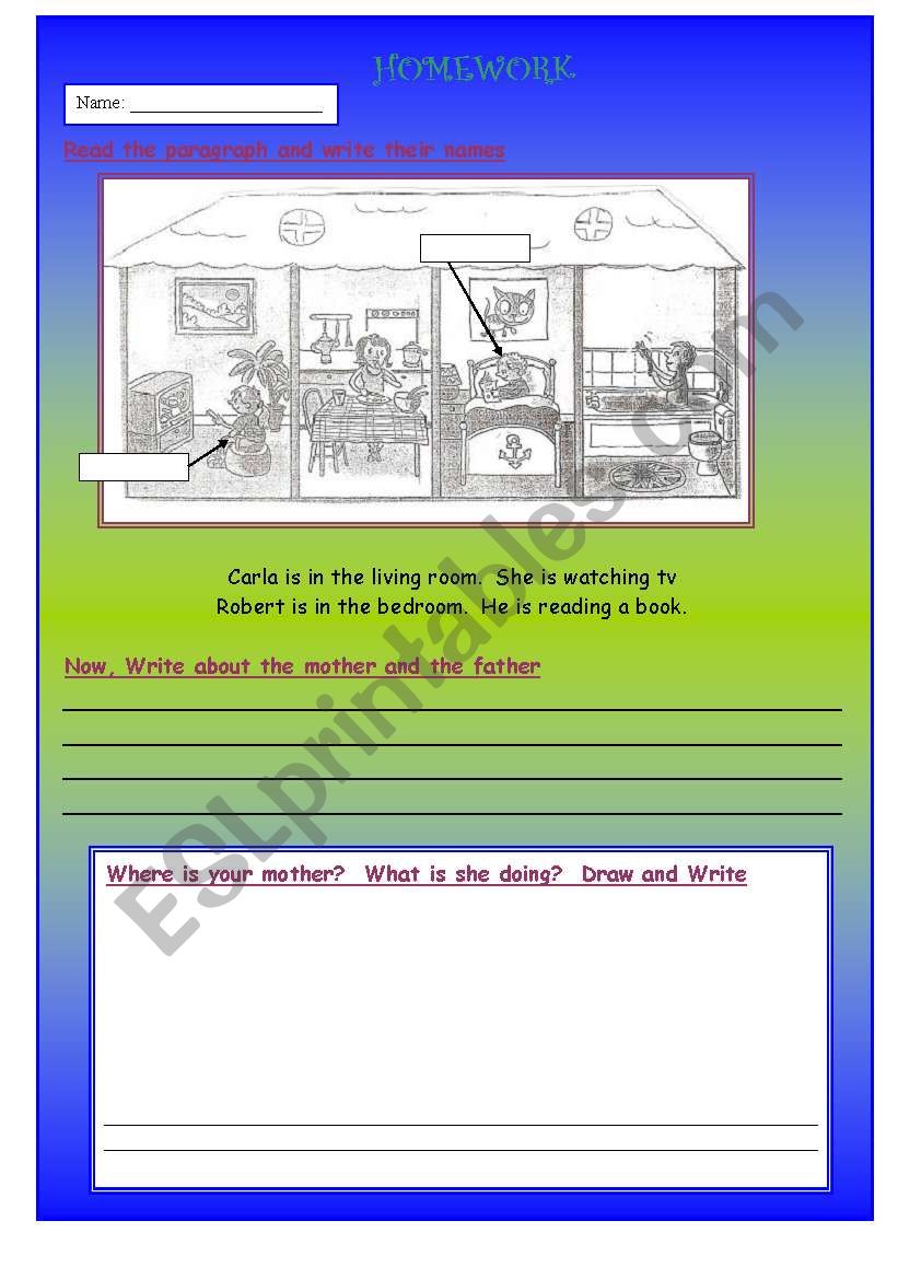 House and Family: Guided activity towards writing