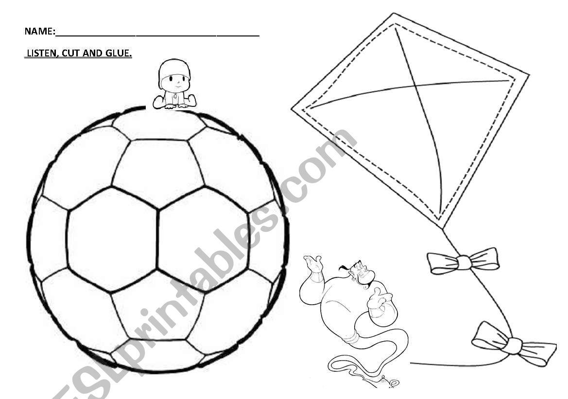 Kinder Ball Kite worksheet