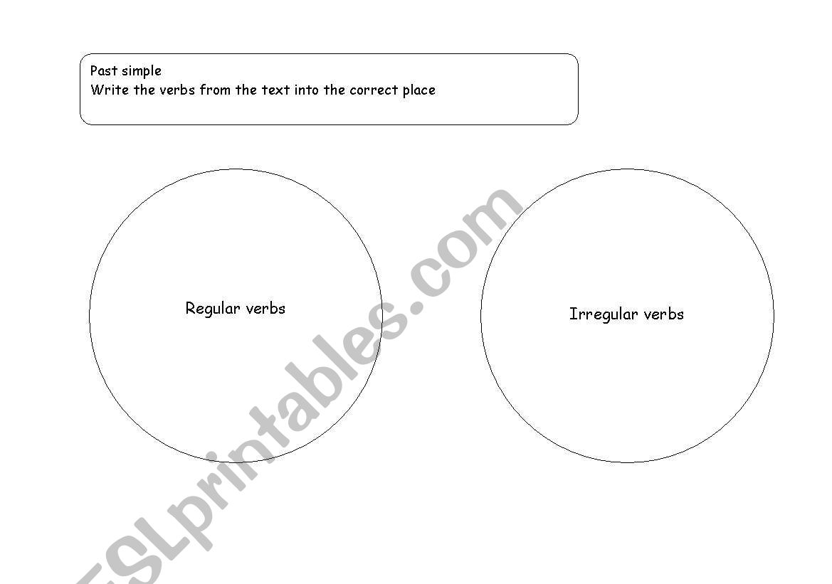 Regular and Irregular verbs worksheet